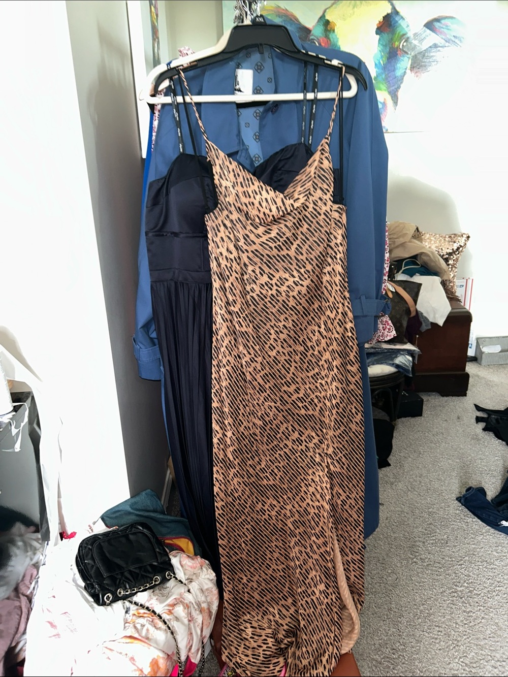 Alice + Olivia Tan and Black Leopard-Print Maxi Slip Dress